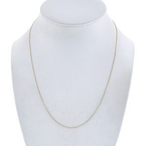 Vintage Italian Sterling Silver 925 Gold-Tone 0.8mm Chain Necklace 17.5"